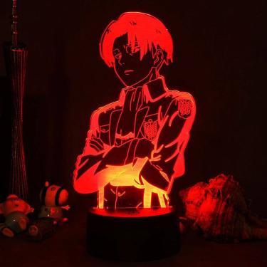 Imagem de Luz noturna LED 3D Attack on Titans Levi`s Ackermans Color C