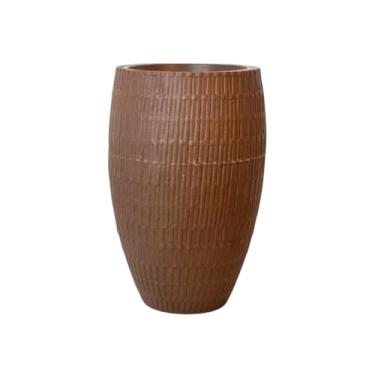 Imagem de Vaso de Planta Polietileno Moderno Luxo Decorativo Coluna Oval Indiano(Marrom)