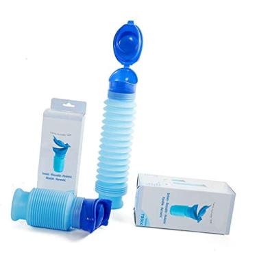 Imagem de ZJchao Frasco de Mictório de Viagem Unissex Azul 750ML, Design Retrátil Reutilizável, Mictório Portátil de Vedação Hermética para Adultos e Crianças, Com Material PPT e TPR para