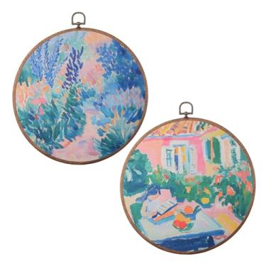 Imagem de MOROBOR Pintura abstrata colorida Matisse, 2 peças de moldura de linho, impressões de arte de parede modernas para casa, decoração, pinturas estéticas para escritório, sala de estar, quarto, banheiro