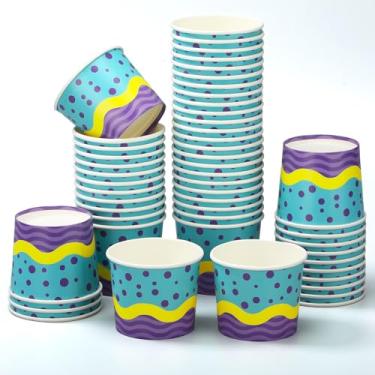 Imagem de Suclain 50 tigelas de lanche de papel com tema de anime 170 g tigelas descartáveis de sorvete de sobremesa de desenho animado copos de sorvete descartáveis para sopa de iogurte Sundae chá de bebê