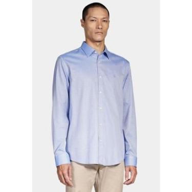 Imagem de Camisa Aramis Manga Longa Regular 100 Maquinetada Azul-Masculino