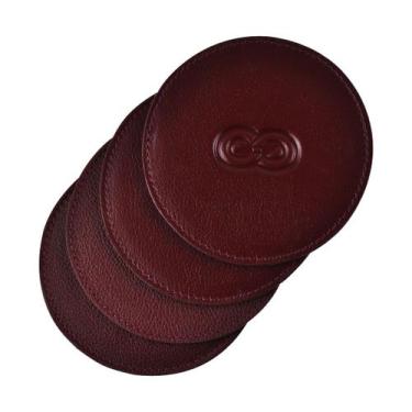 Imagem de Jogo de Porta Copos FORLI em Couro Galvani, Vinho