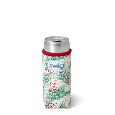 Imagem de Swig Life Skinny Can Coolie, Suporte para Latas Fino de 12 Onças, Refrigerador de Latas com Isolamento de Neoprene e Bolso, Capas para Latas para Garrafas Altas de Cerveja, Acessór (12 Onças)