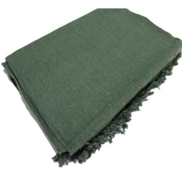 Imagem de Manta Para Sofá Super King Luxo 300x180cm 100% Algodão Tipo Capa Decorativa com Franjas Artesanal(Verde Militar)