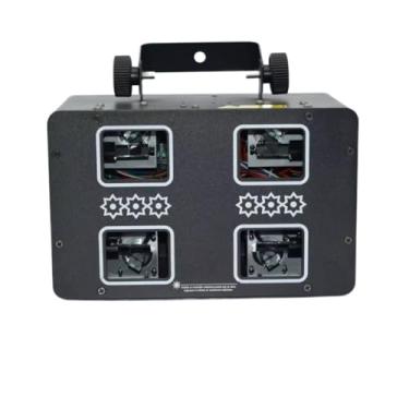 Imagem de Externa Luz de feixe colorido de 4 cabeças - luz de padrão RGB ativada por som para desempenho de palco de barra KTV