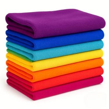 Imagem de Kit 5 Panos de Chão Microfibra 40x60cm Macio Absorvente Toalha de Limpeza Grande para Uso Residencial Cozinha Sala Piso (Colorida 40cm x 60cm)