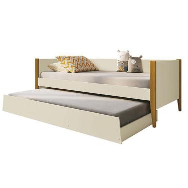 Imagem de Bicama Solteiro Noah Areia Com Pés Amadeirado - Reller