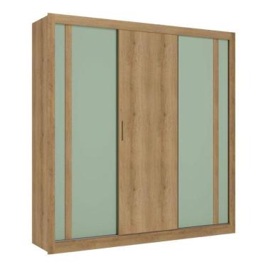 Imagem de Guarda Roupa Casal Ibiza 3 Portas Capuccino Menta Flex E Cabeceira Com Mesas De Cabeceira Formosa Glass Capuccino - Thb