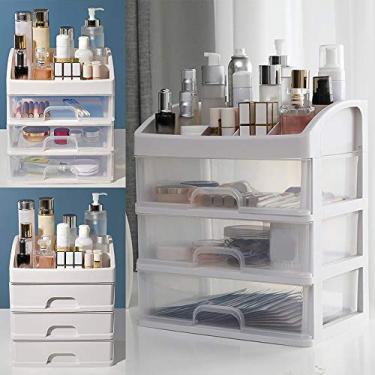 Imagem de Organizador de Maquiagem Armário Cosméticos Acrílico - Gavetas à prova Poeira Expositor Bijuterias Caixa Itens Doméstico