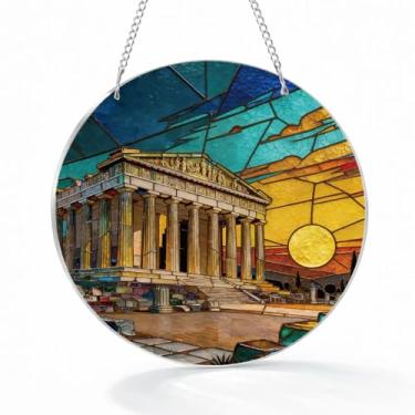 Imagem de Apanhador solar de acrílico colorido artístico, decoração de porta de janela, enfeite de Natal para pendurar em ambientes internos e externos, jardim, presente de inauguração de casa, ideia de