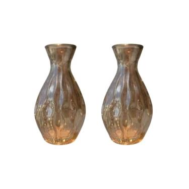 Imagem de Kit C/ 2 Vasos De Vidro Ambar Tipo Murano P/Flor Decoração
