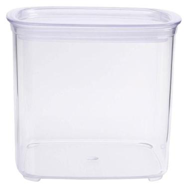 Imagem de Pote Quadrado 800ml Plástico Organizador Biscoitos Grão Sementes Cinqu