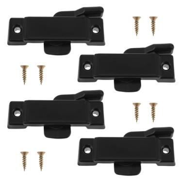 Imagem de MABCIRY 4 peças de trava de janela, substituição de trava de janela de liga de zinco com parafuso, trava de faixa fácil de instalar, peças de janelas deslizantes para segurança adicional no escritório