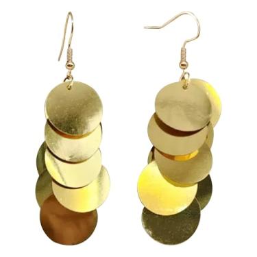 Imagem de Zszkoz Brincos de lantejoulas brilhantes neon para mulheres, leves, boêmios, longos, borlas, laser, glitter, pingentes, joias, presentes, Small, Acrílico, Sem pedra preciosa