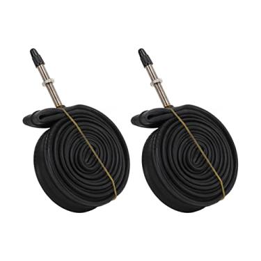 Imagem de Naroote Tubo Interno de Bicicleta de Borracha Butílica Durável 700x23C Com 2 Alavancas de Pneu para Uma Condução Segura Pacote de 2 Tubos para Bicicletas de Montanha/estrada (700X23C boca francesa 60)