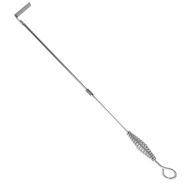 Imagem de VBOYL Enxada de ancinho de cinzas de aço inoxidável de 63 cm com alça de mola, limpador de churrasco resistente, ferramenta raspadora de pôquer para lareira, fogão a lenha, forno de pizza, defumador