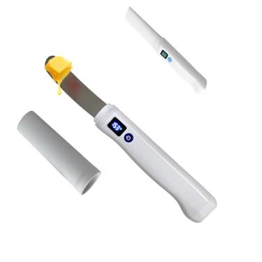 Imagem de CKinmeies Faca de manteiga elétrica inteligente com controle de temperatura, espalhador de aço inoxidável branco, 2 configurações de calor para manteiga, queijo e pastas