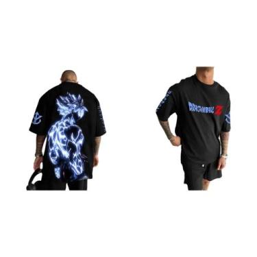 Imagem de Camiseta Masculina Dragon Ball Goku Black Super Saiyan Verão Estilo Y2