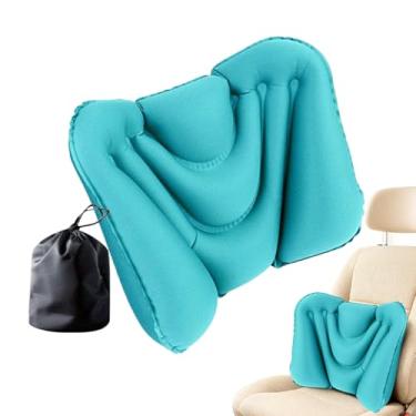 Imagem de Almofada Lombar - Coxim Inflável Dobrável | Almofada de Suporte Lombar para Cadeira de Escritório,Para Adultos em Viagem Camping Exterior Casa Escritório Cadeira Assento Cama Condução Sentado Leitura