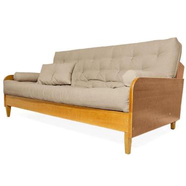 Imagem de Sofá Cama Paris Sarja Madeira Nobre Natural