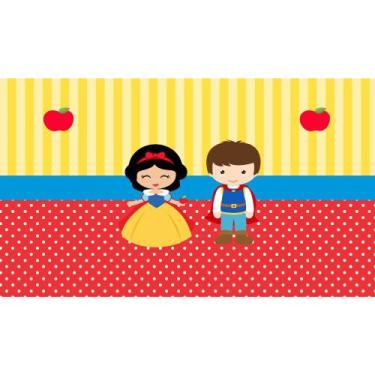 Imagem de Painel de Lona Branca de Neve e o Príncipe Cute - Fabrika de Festa, 15