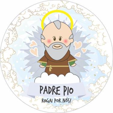 Imagem de Painel de Lona Redondo Santinhos Católicos São Padre Pio - Fabrika De 