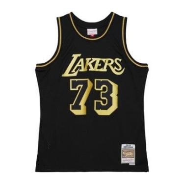 Imagem de Regata Mitchell & Ness Black Gold Swingman Jersey Los Angeles Lakers 1998-99 Dennis Rodman Masculino-Masculino