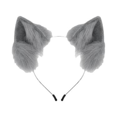 Imagem de Tiara De Orelhas De Gato E Raposa Em Pelúcia Sintética, Acessório Arte
