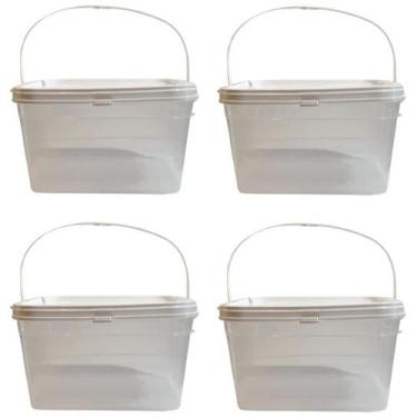 Imagem de Balde Para Obra Transparente 2.4L-Kit 4 Pçs - Nastripack