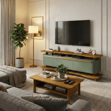 Imagem de Rack Guarapari Para Tv 180cm Design Orgânico Moderno