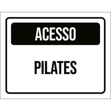 Imagem de Kit 3 Placas Sinalização - Acesso Pilates Setor - Sinalizo