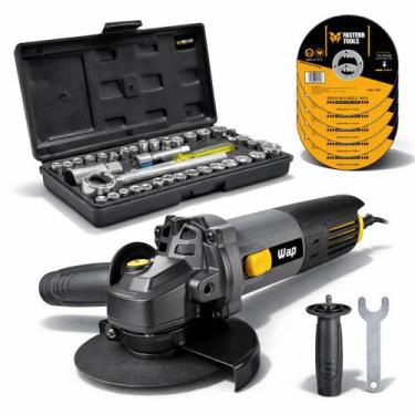 Imagem de Esmerilhadeira Lixadeira Angular 4.1 2 Com Kit De Soquetes Catraca Rev