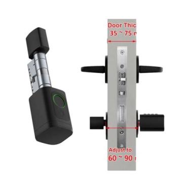 Imagem de Fechadura De Impressão Digital Bluetooth RAYKUBE V1 Ajustável Com Desb