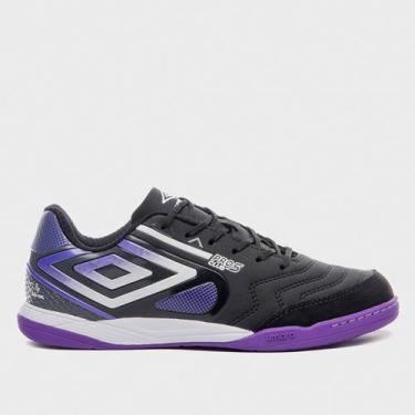 Imagem de Chuteira Futsal Umbro Pró 5 Bump Club Unissex, Preto, Roxo, 37