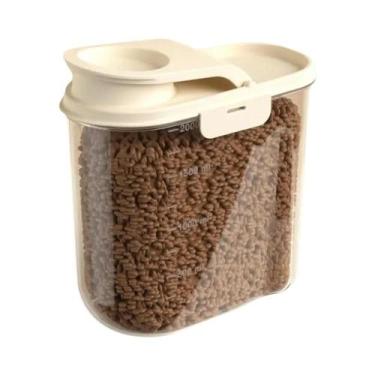 Imagem de Container Grande De Armazenamento De Ração Para Cães De 2L, Transparen