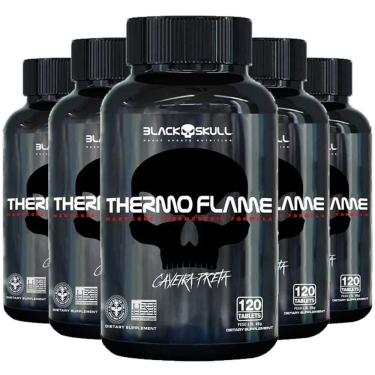 Imagem de 5x Thermo Flame Termogênico 120 Tab Cada Black Skull