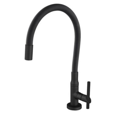 Imagem de Torneira de Cozinha de Mesa Giratória Flex 1/4vt 2289 C77 Nesher Preto