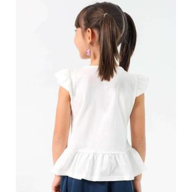 Imagem de Blusa Infantil Laços Babado Marisa Tam 4 a 10 Off Whit-55094, Off whit