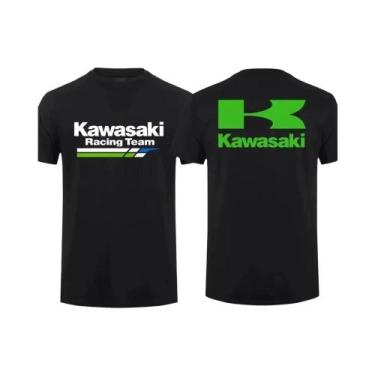 Imagem de Camiseta Masculina De Verão Em Algodão Puro, Casual, Da Equipe Kawasak
