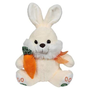 Imagem de Coelho De Pelúcia Com Cenoura 30cms - Creme - Fizzy