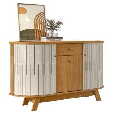 Imagem de Buffet Aparador Sala de Estar 135cm Toni Z10 Off/Cinamomo - Mpozenato