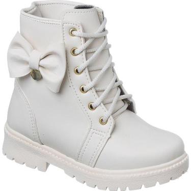 Imagem de Coturno Infantil Feminino Menina Preto Branco Cano Curto - Fashionei, 