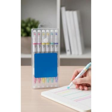 Imagem de 2x Caneta Marca Texto Apagável Slim 6 Cores Pastel - Congratulations S
