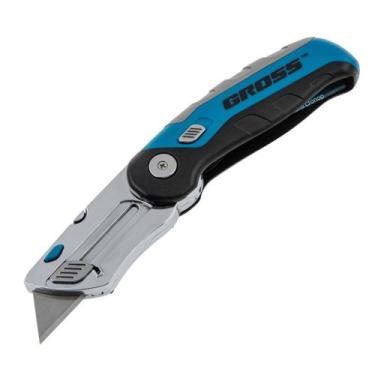 Imagem de Faca Dobrável 175mm Com 2 Lâminas Reposição Aço Sk-2 0,6mm - Gross