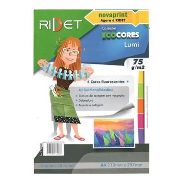 Imagem de Papel Color Set Ecocores Lumi A4 50 Folhas 5 Cores - Ridet - Tendtudo