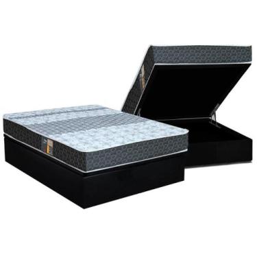 Imagem de Cama Box Baú Casal: Colchão Molas Bonnel Castor Class Slim Double Face