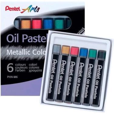 Imagem de Giz Pastel Oleoso Pentel 6 Cores Metálicas