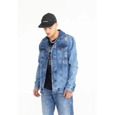 Imagem de Jaqueta jeans rock&soda destroyed masculina, M