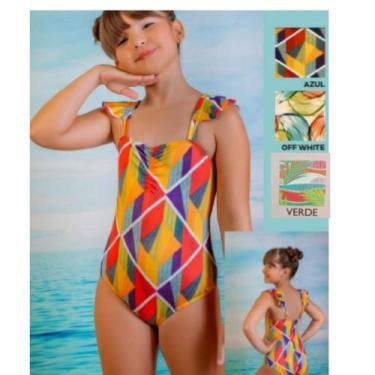 Imagem de Maiô Kids Estampado Com Babado - Sol e Água, Estampado, Verde, 06